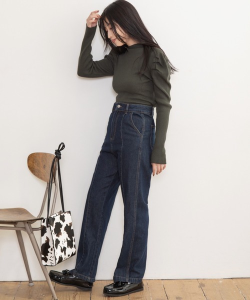 Mysa&Liina（ミーサリーナ）の「デコラタックスリーブハイネックニット（ニット/セーター・レディース・グレー/ブラウン/グリーン/ブラック・M）」の14枚目の写真