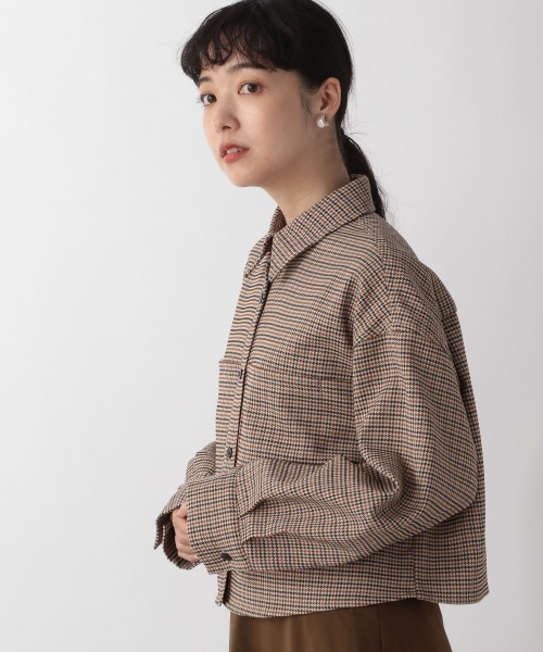 LOWRYS FARM(ローリーズファーム)の「チェックスクエアショートシャツLS 214850(シャツ/ブラウス・レディース・ベージュ/ブルー・FREE)」の8枚目の写真