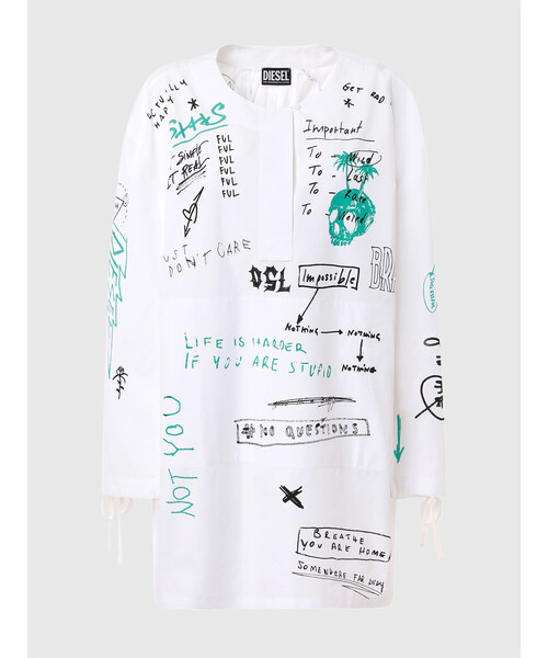 DIESEL（ディーゼル）の「レディース シャツ ブラウス グラフィック 長袖 オーバーサイズ（シャツ/ブラウス・レディース・ホワイト系その他・X-SMALL）」の6枚目の写真