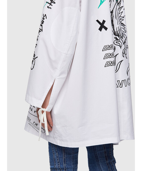 DIESEL（ディーゼル）の「レディース シャツ ブラウス グラフィック 長袖 オーバーサイズ（シャツ/ブラウス・レディース・ホワイト系その他・X-SMALL）」の5枚目の写真