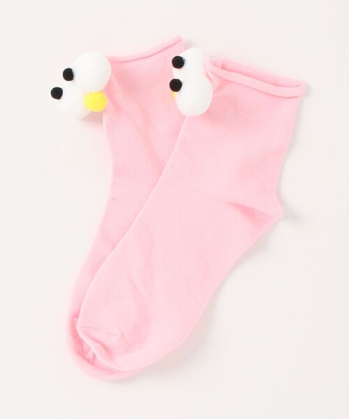 Anuenue（アヌエヌエ）の「キョロキョロ付き ショートソックス靴下（ソックス/靴下・キッズ・ホワイト/ライトブルー/ブラック/ベージュ/パープル/グレー/レッド/イエロー/オレンジ/ブルー/グリーン/ダークグレー/マスタード/ワインレッド/ライトパープル/ピンク/ライトピンク/サーモンピンク/黄緑系/ピンク系1・FREE）」の17枚目の写真