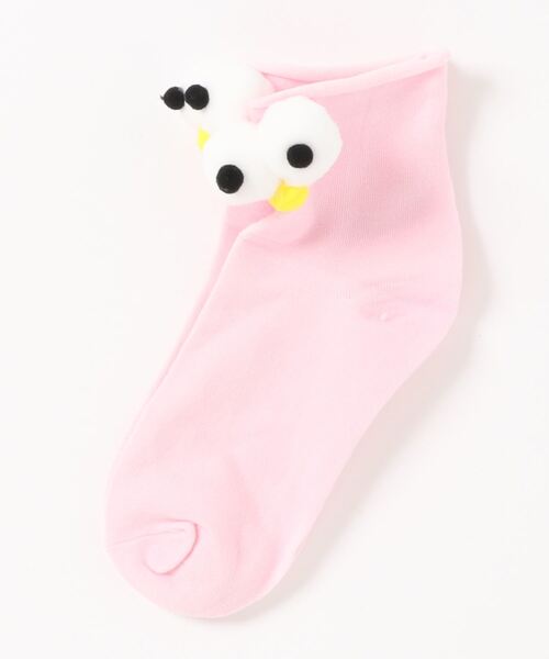 Anuenue（アヌエヌエ）の「キョロキョロ付き ショートソックス靴下（ソックス/靴下・キッズ・ホワイト/ライトブルー/ブラック/ベージュ/パープル/グレー/レッド/イエロー/オレンジ/ブルー/グリーン/ダークグレー/マスタード/ワインレッド/ライトパープル/ピンク/ライトピンク/サーモンピンク/黄緑系/ピンク系1・FREE）」の15枚目の写真