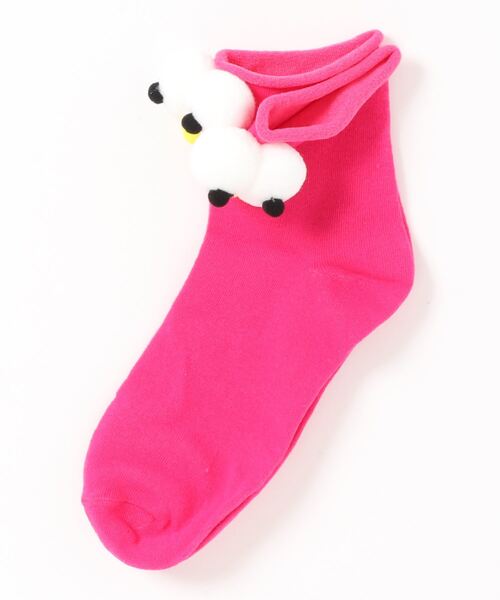 Anuenue（アヌエヌエ）の「キョロキョロ付き ショートソックス靴下（ソックス/靴下・キッズ・ホワイト/ライトブルー/ブラック/ベージュ/パープル/グレー/レッド/イエロー/オレンジ/ブルー/グリーン/ダークグレー/マスタード/ワインレッド/ライトパープル/ピンク/ライトピンク/サーモンピンク/黄緑系/ピンク系1・FREE）」の14枚目の写真