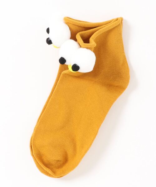 Anuenue（アヌエヌエ）の「キョロキョロ付き ショートソックス靴下（ソックス/靴下・キッズ・ホワイト/ライトブルー/ブラック/ベージュ/パープル/グレー/レッド/イエロー/オレンジ/ブルー/グリーン/ダークグレー/マスタード/ワインレッド/ライトパープル/ピンク/ライトピンク/サーモンピンク/黄緑系/ピンク系1・FREE）」の13枚目の写真