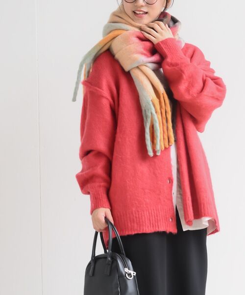 rps（アールピーエス）の「チェック柄ボリュームマフラー（マフラー・レディース・イエロー/グリーン/パープル/マスタード/オレンジ/グレー/ライトグレー/ダークグリーン/ブルー/ダークパープル/ラベンダー/ブラウン・フリー）」の18枚目の写真