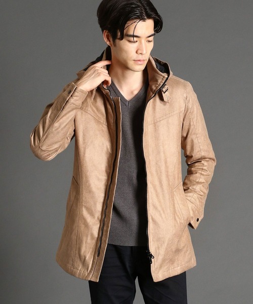 HIDEAWAYS NICOLE(ハイダウェイニコル)の「レザー調プリントスウェードコート(その他アウター・メンズ・オフホワイト/ブラック/ベージュ・MEDIUM/LARGE/X-LARGE)」の3枚目の写真