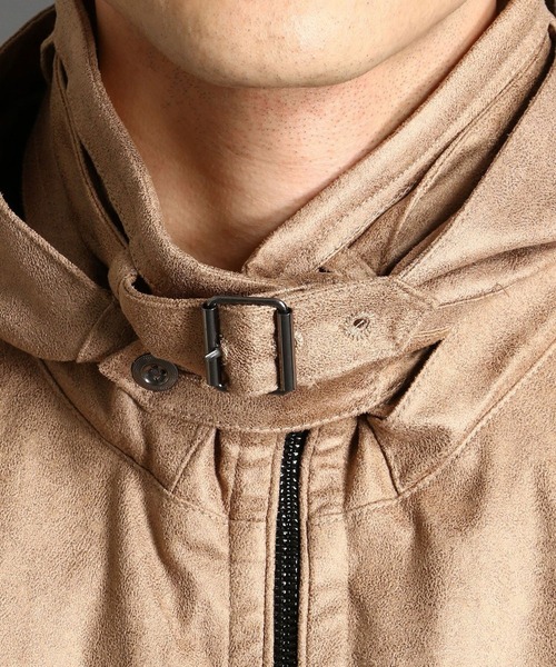 HIDEAWAYS NICOLE(ハイダウェイニコル)の「レザー調プリントスウェードコート(その他アウター・メンズ・オフホワイト/ブラック/ベージュ・MEDIUM/LARGE/X-LARGE)」の16枚目の写真