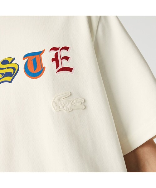 LACOSTE L!VE（ラコステライブ）の「LACOSTE L!VE マルチカラーオールドイングリッシュネームTシャツ（Tシャツ/カットソー・メンズ・ホワイト/スミクロ・L/M/S/XS）」の5枚目の写真