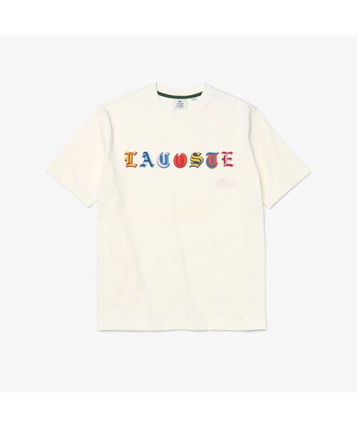 LACOSTE L!VE（ラコステライブ）の「LACOSTE L!VE マルチカラーオールドイングリッシュネームTシャツ（Tシャツ/カットソー・メンズ・ホワイト/スミクロ・L/M/S/XS）」の6枚目の写真
