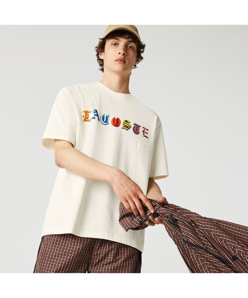 LACOSTE L!VE（ラコステライブ）の「LACOSTE L!VE マルチカラーオールドイングリッシュネームTシャツ（Tシャツ/カットソー・メンズ・ホワイト/スミクロ・L/M/S/XS）」の7枚目の写真