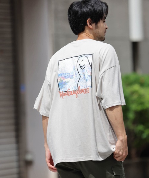Mark Gonzales（マーク・ゴンザレス）の「Mark Gonzales(マーク ゴンザレス)バックプリントフォト風イラストTシャツ（Tシャツ/カットソー・メンズ・ホワイト/ライトグレー・XL/M/L）」の9枚目の写真