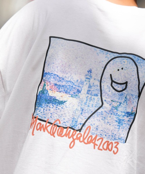 Mark Gonzales（マーク・ゴンザレス）の「Mark Gonzales(マーク ゴンザレス)バックプリントフォト風イラストTシャツ（Tシャツ/カットソー・メンズ・ホワイト/ライトグレー・XL/M/L）」の19枚目の写真