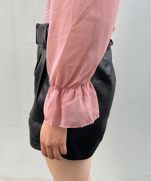 titty＆Co. PETIT（ティティアンドコープティ）の「【titty&Co.PETIT】フェイクレザーベルトショーパン（その他パンツ・レディース・ブラック/ブラウン・SMALL/MEDIUM/LARGE）」の4枚目の写真