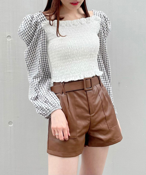 titty＆Co. PETIT（ティティアンドコープティ）の「【titty&Co.PETIT】フェイクレザーベルトショーパン（その他パンツ・レディース・ブラック/ブラウン・SMALL/MEDIUM/LARGE）」の10枚目の写真