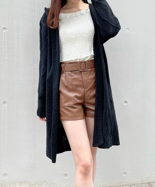 titty＆Co. PETIT（ティティアンドコープティ）の「【titty&Co.PETIT】フェイクレザーベルトショーパン（その他パンツ・レディース・ブラック/ブラウン・SMALL/MEDIUM/LARGE）」の13枚目の写真