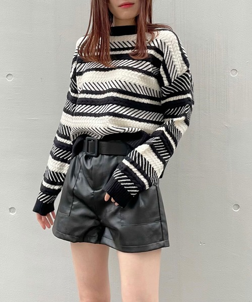 titty＆Co. PETIT（ティティアンドコープティ）の「【titty&Co.PETIT】フェイクレザーベルトショーパン（その他パンツ・レディース・ブラック/ブラウン・SMALL/MEDIUM/LARGE）」の15枚目の写真