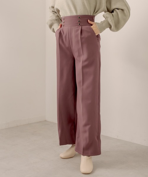 OLIVE des OLIVE（オリーブデオリーブ）の「ハイウエストワイドパンツ（その他パンツ・レディース・ベージュ/ブラック/ブラウン・FREE）」の10枚目の写真