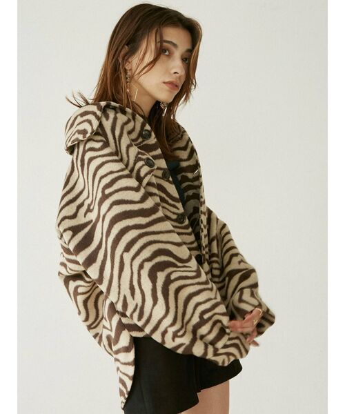 EVRIS(エヴリス)の「フェイクウールシャツ(シャツ/ブラウス・レディース・ブラック/パープル/その他1・FREE)」の5枚目の写真