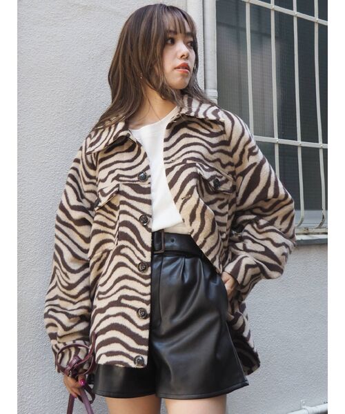 EVRIS(エヴリス)の「フェイクウールシャツ(シャツ/ブラウス・レディース・ブラック/パープル/その他1・FREE)」の11枚目の写真