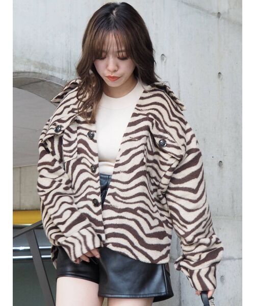 EVRIS(エヴリス)の「フェイクウールシャツ(シャツ/ブラウス・レディース・ブラック/パープル/その他1・FREE)」の10枚目の写真