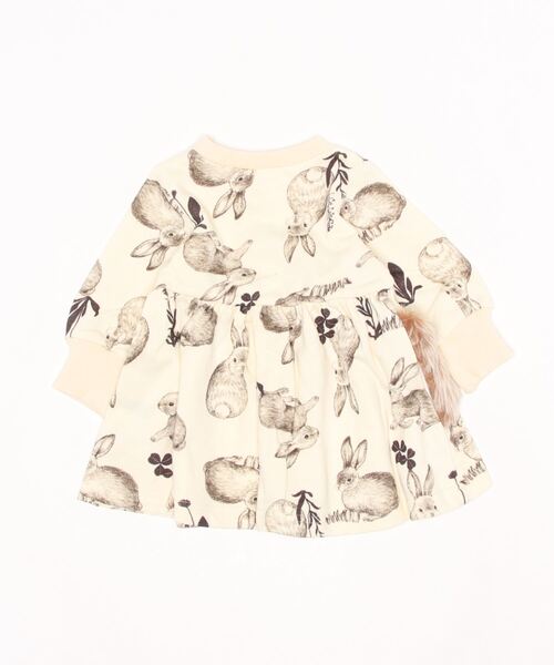 la poche biscuit（ラポシェビスキュイ）の「オーガニック裏毛うさぎワンピース（ワンピース・キッズ・ベージュ/アイボリー/ピンク・90/100/110/120/80/130/140）」の6枚目の写真