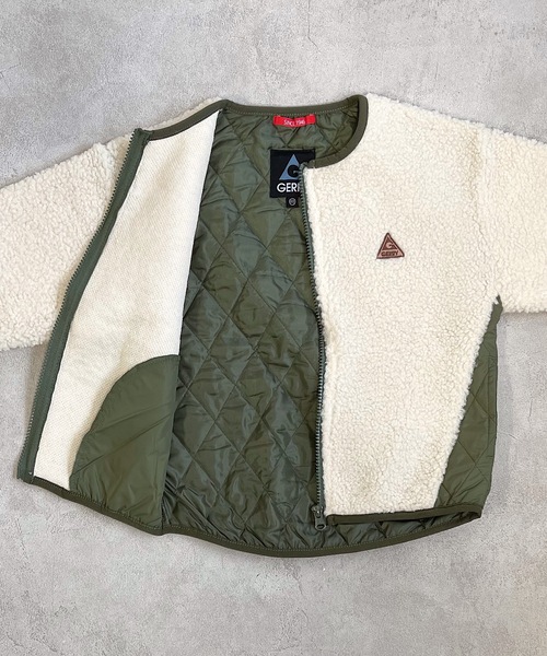 GERRY(ジェリー)の「【GERRY】 切替ボアジャケット(90~160cm)(その他アウター・キッズ・オフホワイト/カーキ・90/100/110/120/130/140/150/160)」の3枚目の写真