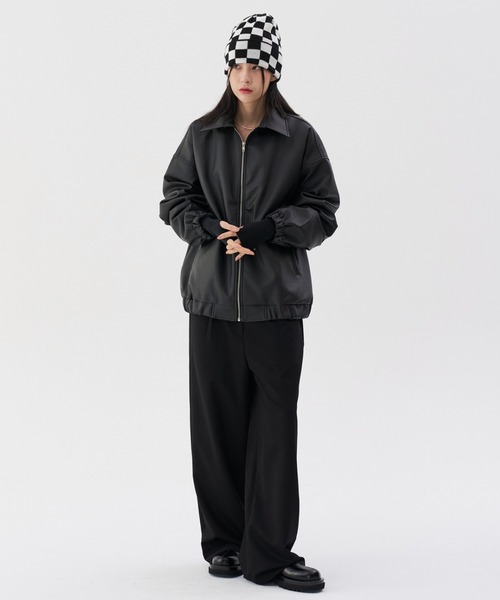 FEKETE（フェケテ）の「FEKETE VEGAN LEATHER WIDE SLEEVE BLOUSON（ブルゾン・メンズ・ブラック/ベージュ/マスタード・FREE）」の8枚目の写真