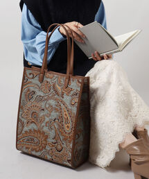 fredy emue | ペイズリー柄ジャガードスクエアバッグ(トートバッグ)