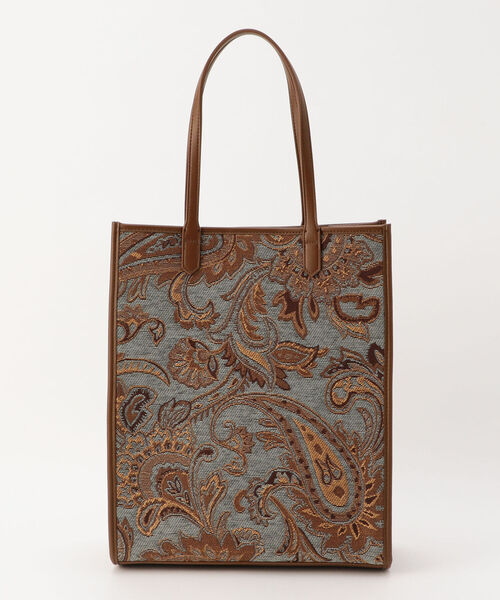 fredy emue(フレディエミュ)の「ペイズリー柄ジャガードスクエアバッグ(トートバッグ・レディース・ベージュ系その他3/ブルー系その他3・FREE)」の5枚目の写真