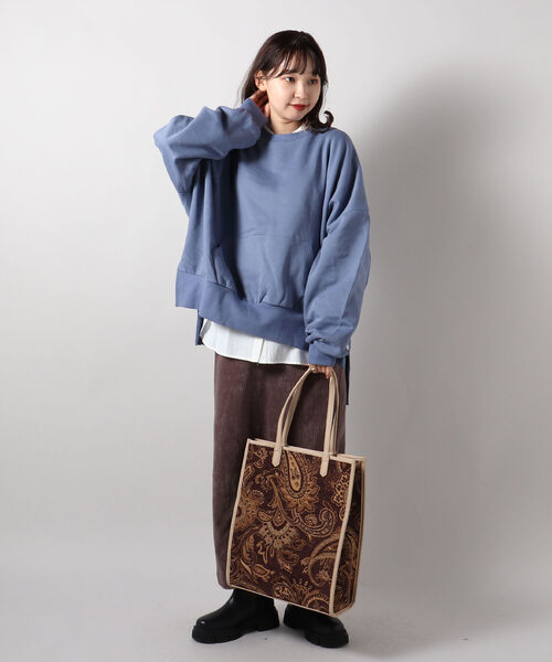 fredy emue(フレディエミュ)の「ペイズリー柄ジャガードスクエアバッグ(トートバッグ・レディース・ベージュ系その他3/ブルー系その他3・FREE)」の19枚目の写真