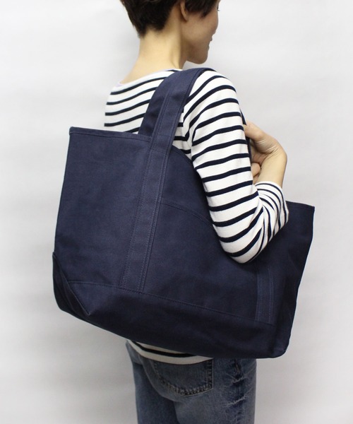 MAKE UP(メイクアップ)の「MAKE UP TIMELESS TIMELESS キャンバストートバッグL(バンダナ付)(トートバッグ・メンズ・オフホワイト/ネイビー/グレー/ブラック・FREE)」の4枚目の写真