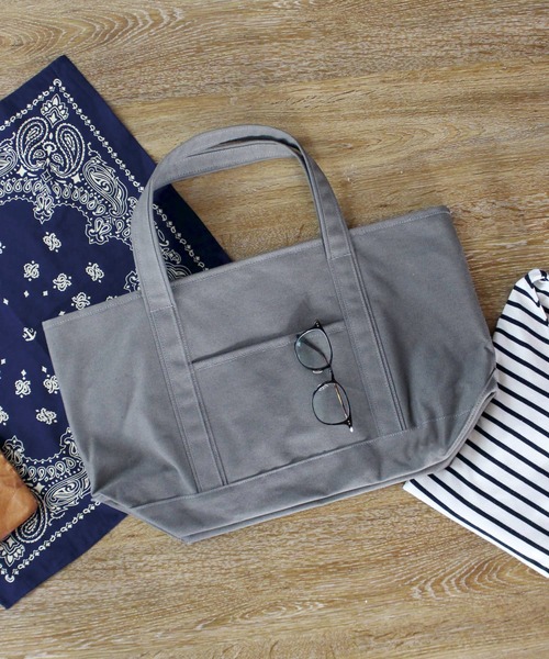 MAKE UP(メイクアップ)の「MAKE UP TIMELESS TIMELESS キャンバストートバッグL(バンダナ付)(トートバッグ・メンズ・オフホワイト/ネイビー/グレー/ブラック・FREE)」の3枚目の写真