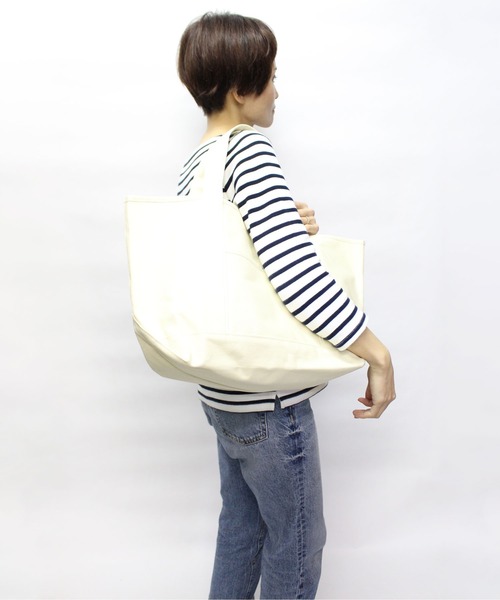 MAKE UP(メイクアップ)の「MAKE UP TIMELESS TIMELESS キャンバストートバッグL(バンダナ付)(トートバッグ・メンズ・オフホワイト/ネイビー/グレー/ブラック・FREE)」の5枚目の写真