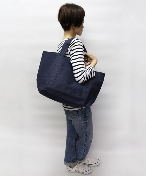 MAKE UP(メイクアップ)の「MAKE UP TIMELESS TIMELESS キャンバストートバッグL(バンダナ付)(トートバッグ・メンズ・オフホワイト/ネイビー/グレー/ブラック・FREE)」の8枚目の写真