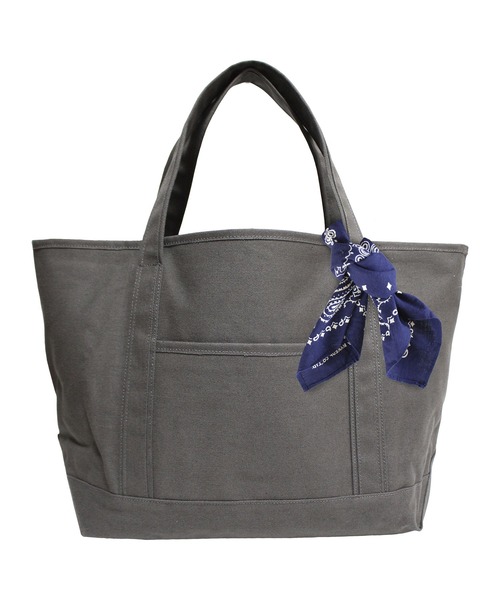 MAKE UP(メイクアップ)の「MAKE UP TIMELESS TIMELESS キャンバストートバッグL(バンダナ付)(トートバッグ・メンズ・オフホワイト/ネイビー/グレー/ブラック・FREE)」の12枚目の写真