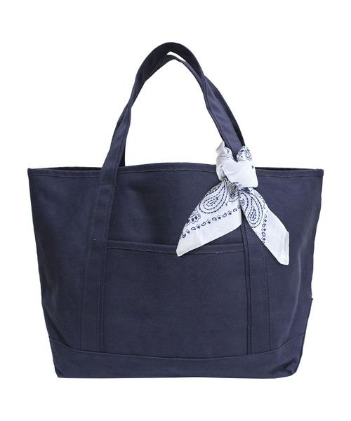 MAKE UP(メイクアップ)の「MAKE UP TIMELESS TIMELESS キャンバストートバッグL(バンダナ付)(トートバッグ・メンズ・オフホワイト/ネイビー/グレー/ブラック・FREE)」の9枚目の写真