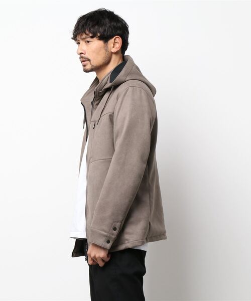 HIDEAWAYS NICOLE（ハイダウェイニコル）の「ムラプリントスウェード中綿ブルゾン（ブルゾン・メンズ・オレンジ/シルバーグレー/キャメル/グレイッシュベージュ・MEDIUM/LARGE/X-LARGE）」の5枚目の写真