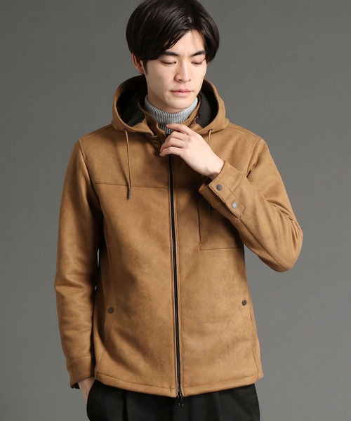 HIDEAWAYS NICOLE（ハイダウェイニコル）の「ムラプリントスウェード中綿ブルゾン（ブルゾン・メンズ・オレンジ/シルバーグレー/キャメル/グレイッシュベージュ・MEDIUM/LARGE/X-LARGE）」の4枚目の写真