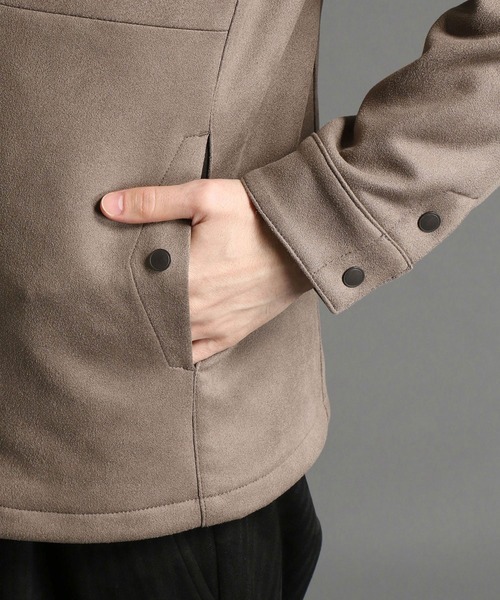 HIDEAWAYS NICOLE（ハイダウェイニコル）の「ムラプリントスウェード中綿ブルゾン（ブルゾン・メンズ・オレンジ/シルバーグレー/キャメル/グレイッシュベージュ・MEDIUM/LARGE/X-LARGE）」の15枚目の写真