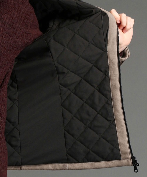 HIDEAWAYS NICOLE（ハイダウェイニコル）の「ムラプリントスウェード中綿ブルゾン（ブルゾン・メンズ・オレンジ/シルバーグレー/キャメル/グレイッシュベージュ・MEDIUM/LARGE/X-LARGE）」の13枚目の写真