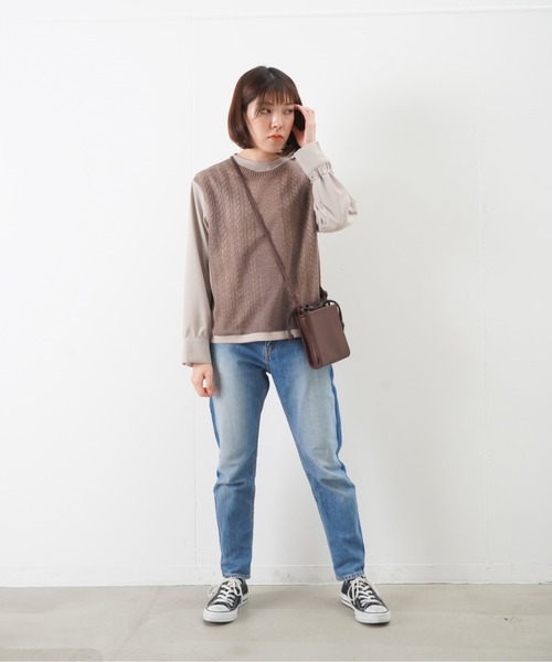 RODEO（ロデオ）の「RODEO ロデオ トロンプルイユプルオーバー（Tシャツ/カットソー・レディース・ベージュ/オフホワイト・FREE）」の7枚目の写真