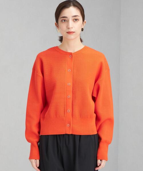 green label relaxing(グリーンレーベルリラクシング)の「Wフェイス 3WAY カーディガン -ウォッシャブル-(カーディガン/ボレロ・レディース・ホワイト/ダークグレー/オレンジ/ケリー・FREE)」の11枚目の写真