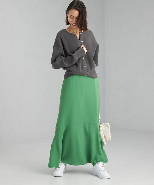 green label relaxing(グリーンレーベルリラクシング)の「Wフェイス 3WAY カーディガン -ウォッシャブル-(カーディガン/ボレロ・レディース・ホワイト/ダークグレー/オレンジ/ケリー・FREE)」の10枚目の写真