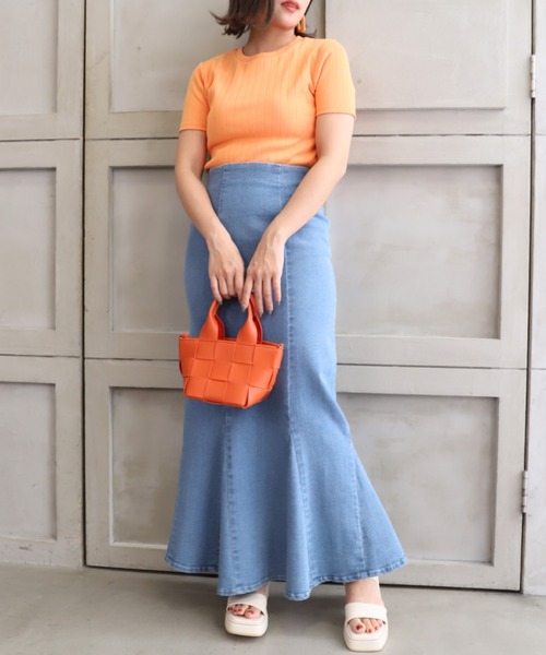 moment+（モーメントプラス）の「フェイクレザー 2WAY編み込みショルダーバッグ（ショルダーバッグ・レディース・ブラック/オフホワイト/オレンジ/グリーン/イエロー×グリーン・FREE）」の22枚目の写真