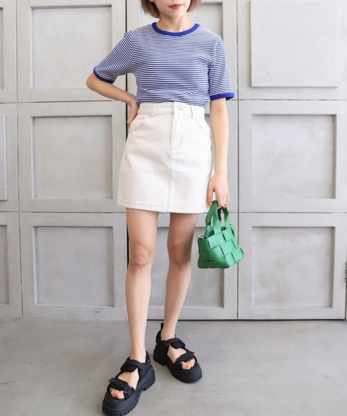 moment+（モーメントプラス）の「フェイクレザー 2WAY編み込みショルダーバッグ（ショルダーバッグ・レディース・ブラック/オフホワイト/オレンジ/グリーン/イエロー×グリーン・FREE）」の16枚目の写真