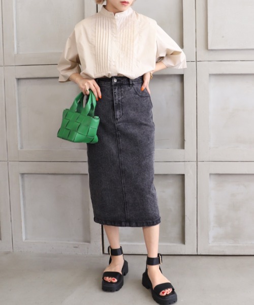 moment+（モーメントプラス）の「フェイクレザー 2WAY編み込みショルダーバッグ（ショルダーバッグ・レディース・ブラック/オフホワイト/オレンジ/グリーン/イエロー×グリーン・FREE）」の18枚目の写真