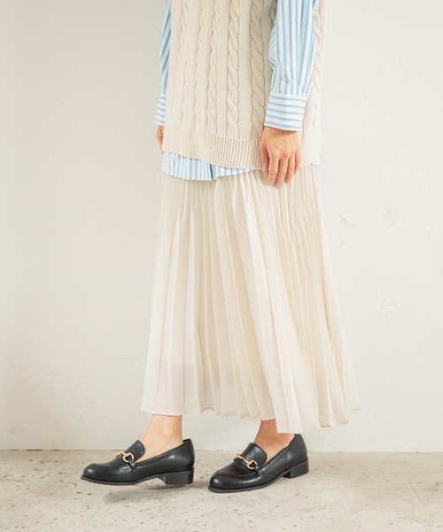 LEPSIM（レプシィム）の「ランダムヘンカプリーツスカート　259010（スカート・レディース・キナリ/ブルー/ブラック・FREE）」の2枚目の写真