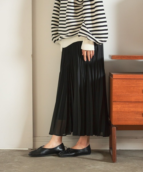 LEPSIM（レプシィム）の「ランダムヘンカプリーツスカート　259010（スカート・レディース・キナリ/ブルー/ブラック・FREE）」の3枚目の写真