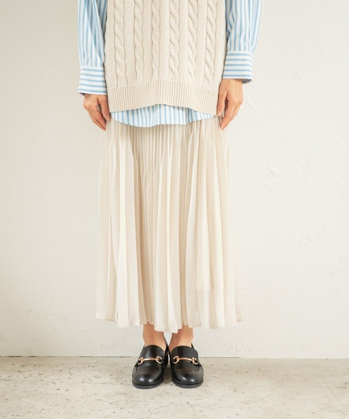 LEPSIM（レプシィム）の「ランダムヘンカプリーツスカート　259010（スカート・レディース・キナリ/ブルー/ブラック・FREE）」の5枚目の写真