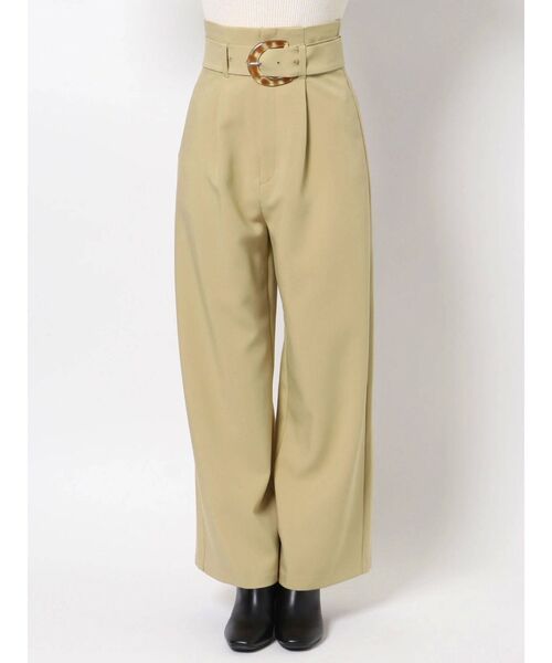 MURUA(ムルーア)の「ハイウエストタックワイドパンツ(スラックス・レディース・イエロー/ブラック/アイボリー・2/1)」の14枚目の写真